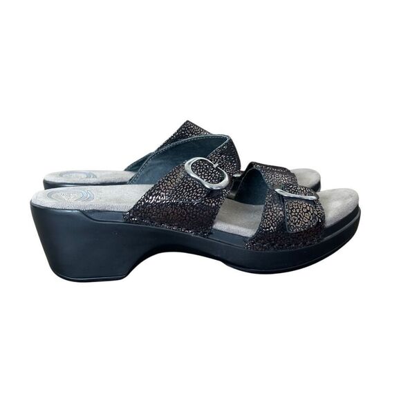 DANSKO Sophie Leather Sandals Black/Bronze Size 40 US Size 9.5-10 - Picture 2 of 10